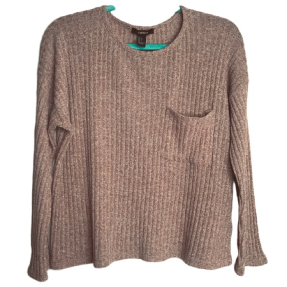 FOREVER 21 women’s ribbed cropped top sweater L